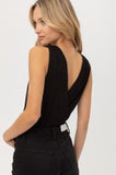 Sleeveless Deep V Neck Wrap Bodysuit