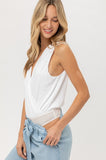 Sleeveless Deep V Neck Wrap Bodysuit