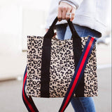 Sofia Leopard Canvas Crossbody Tote