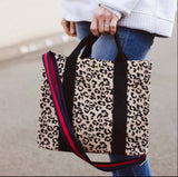 Sofia Leopard Canvas Crossbody Tote