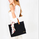 Carrie Crossbody Tote-Black quilted